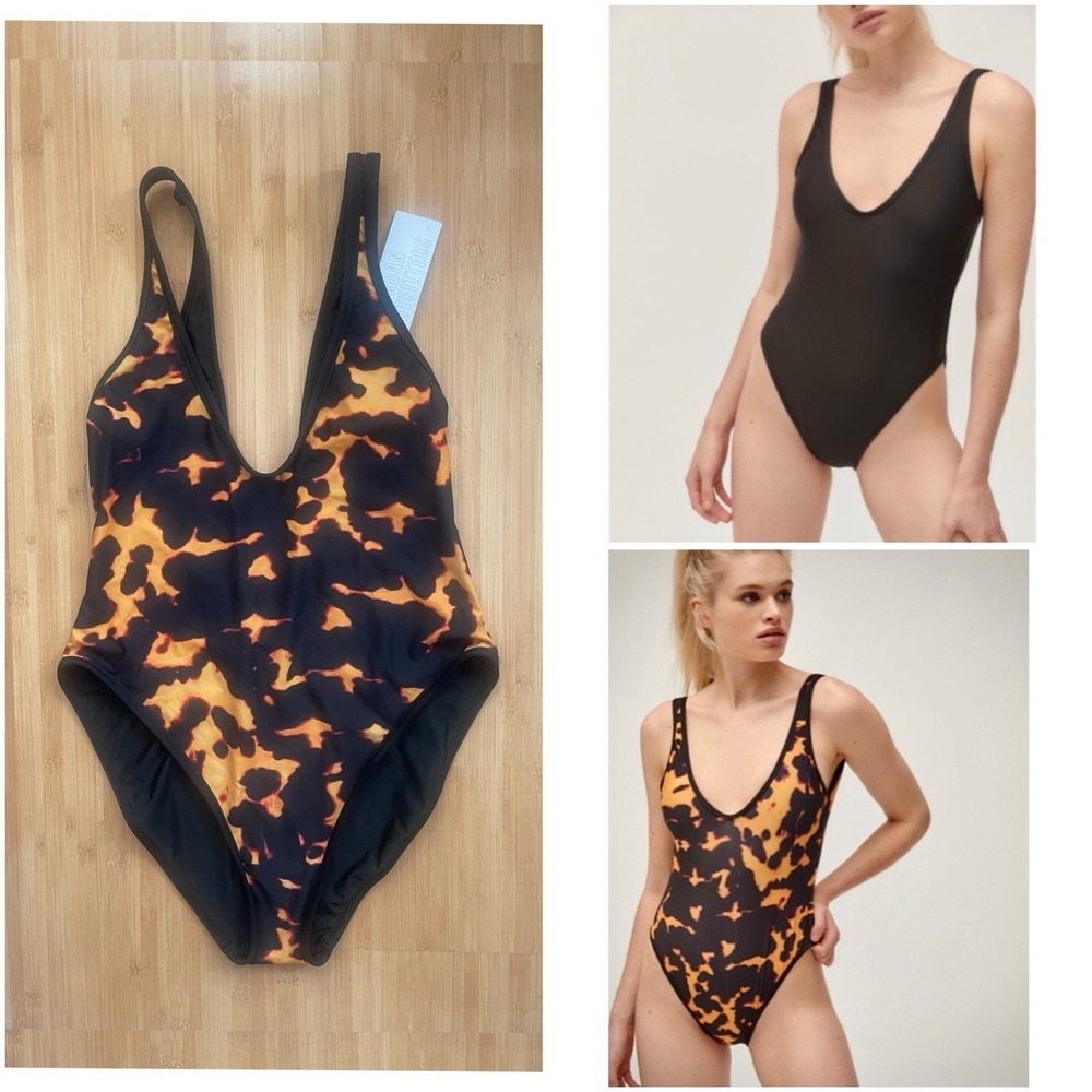 Urban Outfitters Out From Under Montara Reversible One Piece Swimsuit Tortoise S